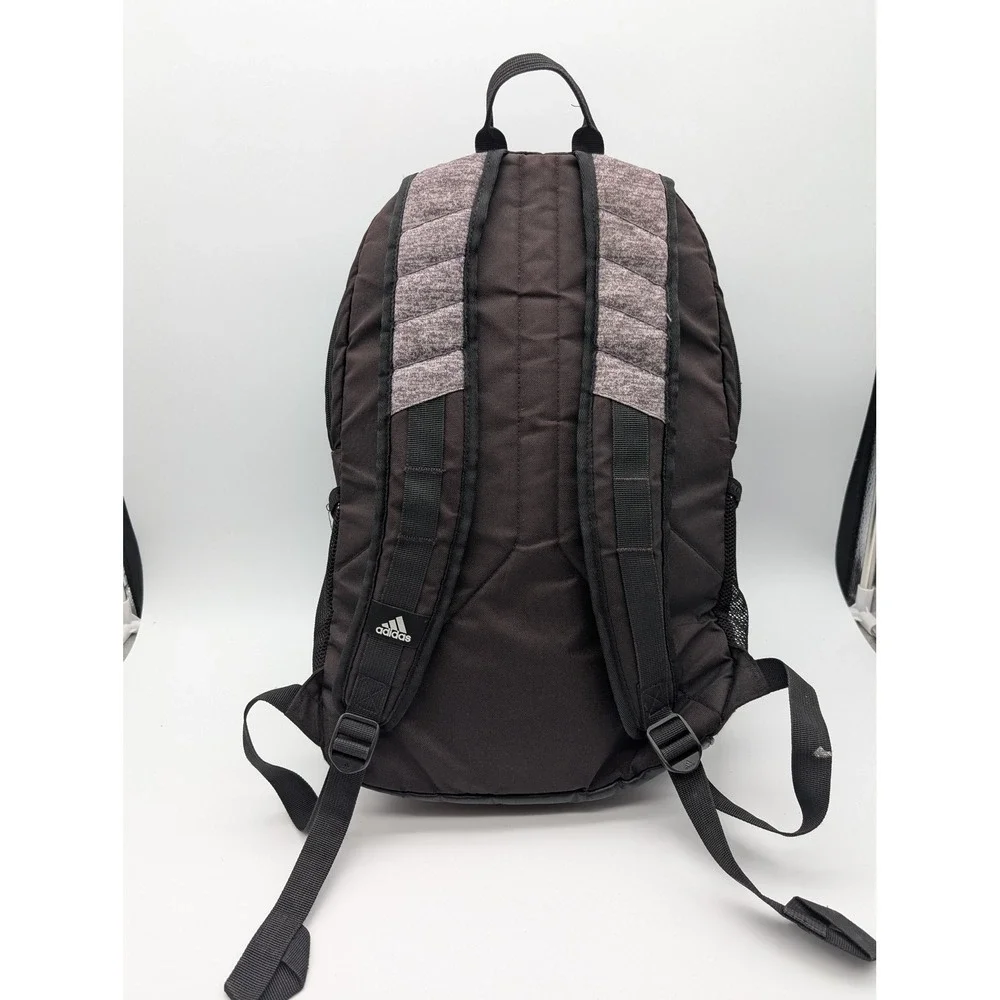 Adidas Backpack Black Grey Heathered Neon Yellow Interior Multi Pocket Travel